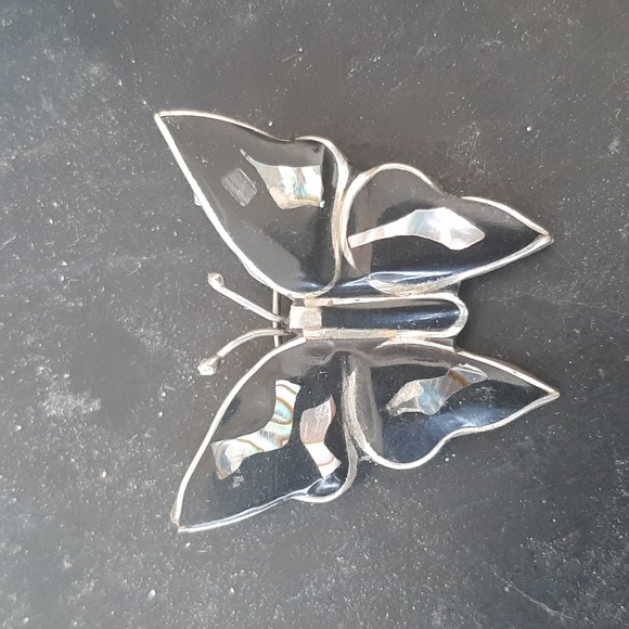 Vintage Alpaca Mexico butterfly brooches - Picture 5 of 6